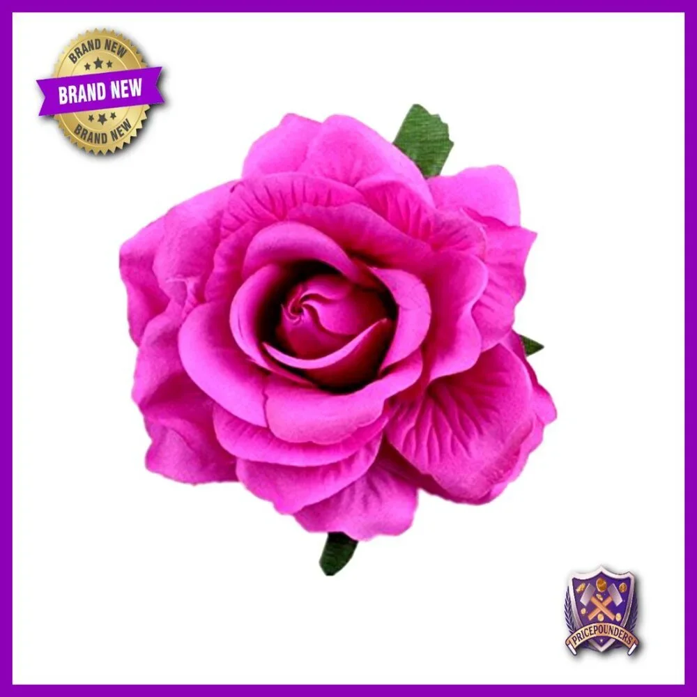 10-Pack Rose Hair Clip Brooch Set for Bridal Flamenco Dancer Headpiece